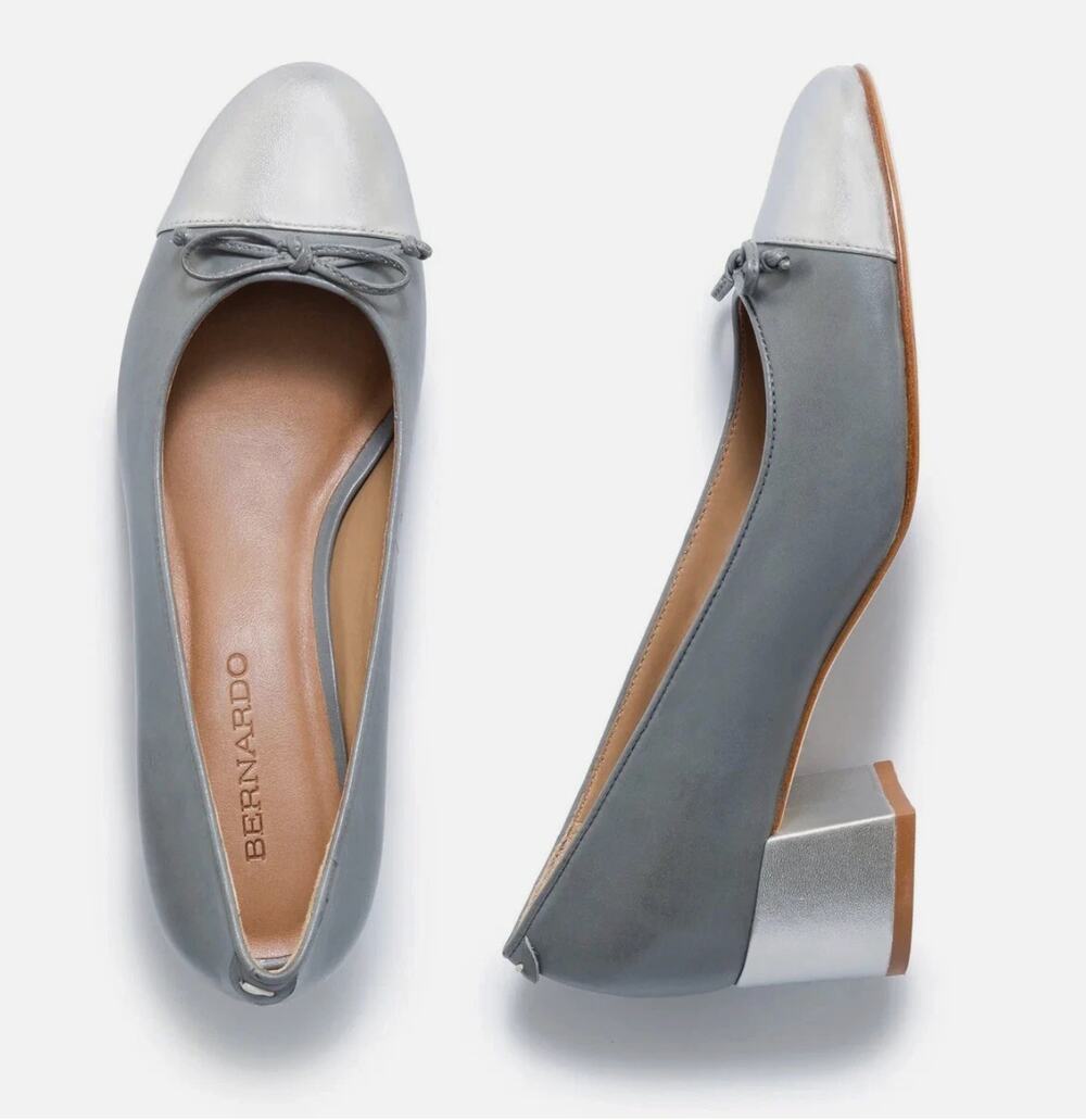 BERNARDO New in Box Marisol Bicolor Cap-Toe Ballerina Pumps Heels // 9.5